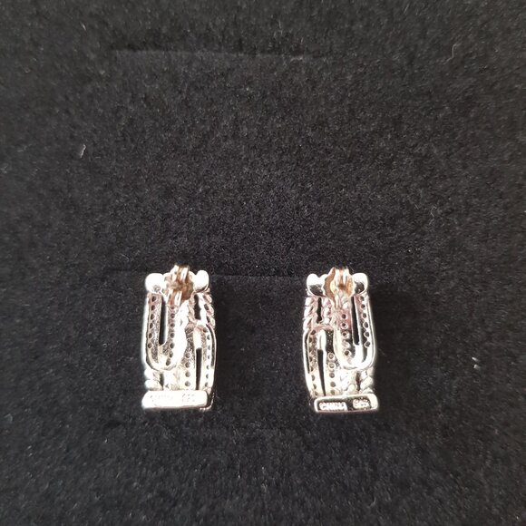 Sterling silver and cubic zirconia earrings - Picture 2 of 4